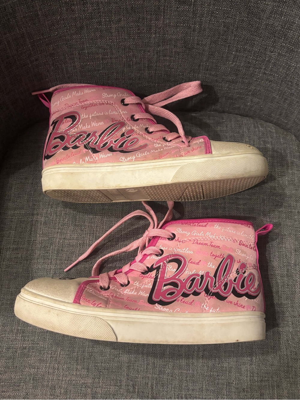 Barbie Strong High Top Sneakers Girl’s Size 3 Pink